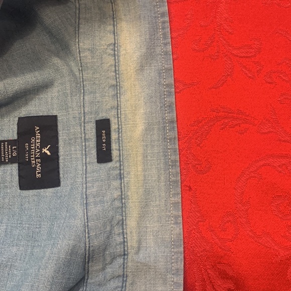 American Eagle Outfitters Prep Fit Button Down 100% Cotton Large Shirt - Picture 6 of 9